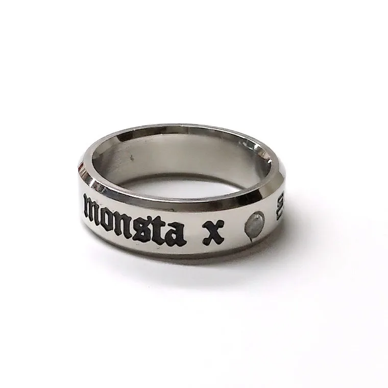 

MONSTA X Same Style With Drill Stainless Steel Ring