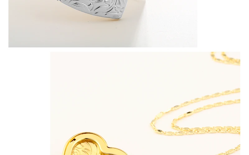 Bohemian Gold Pendant Necklace Women Long Heart Locket Necklace Open Photo Frame Memory Friendship Necklaces Fashion Jewelry (2)