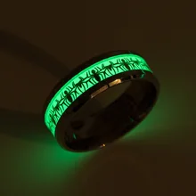 

YANGQI Stainless Steel Glow in the Dark Ring Spider Skull Batman Luminous Ring for Men Personalized Glow Wedding Band Ring Male