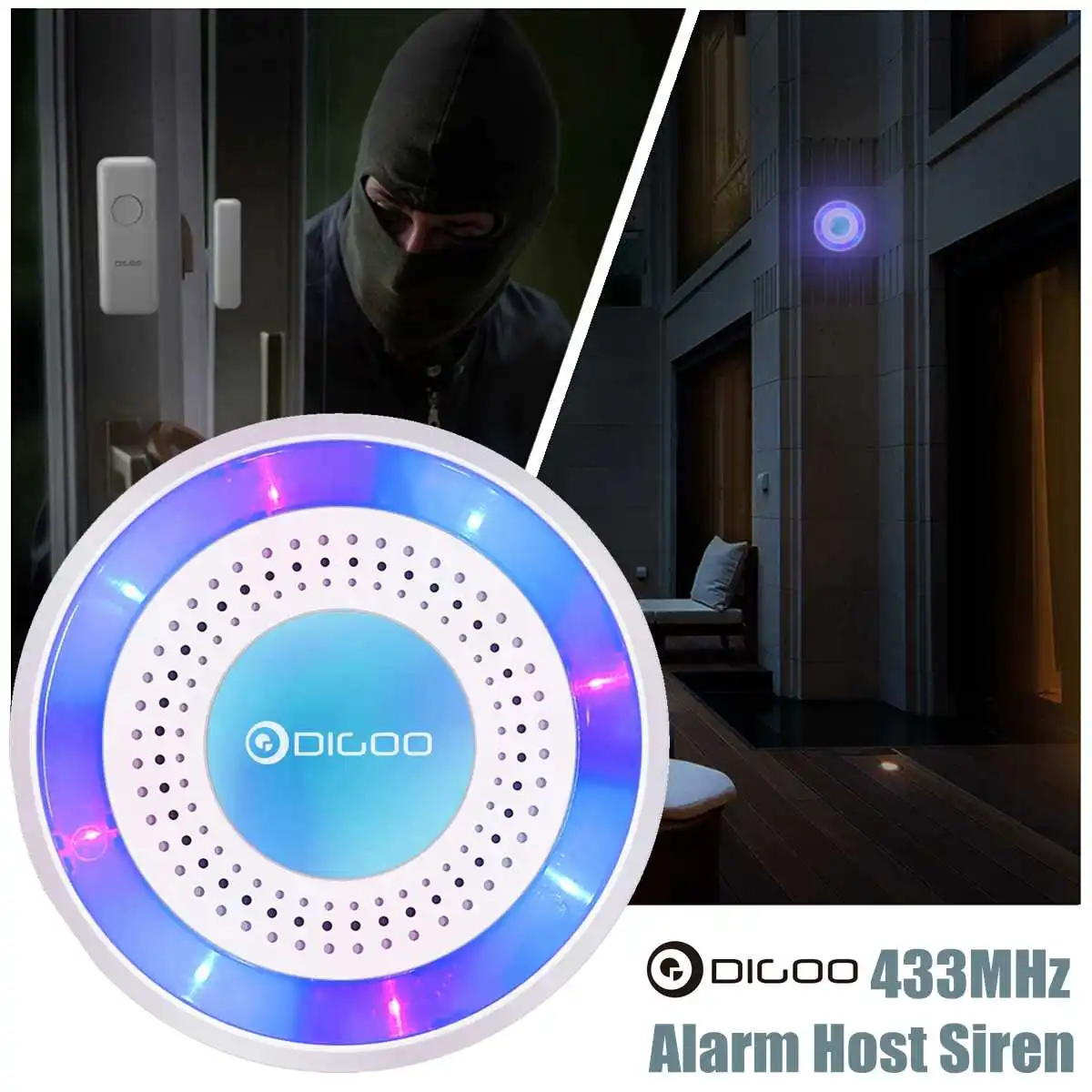 Digoo DG-ROSA, 433 МГц, беспроводной умный дом, сделай сам, автономная сигнализация, сирены, многофункциональные системы домашней охранной сигнализации, набор хоста и сирены