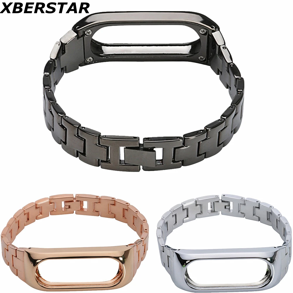 Banda Pulsera Acero Inoxidable para Xiaomi Mi Band 2 Banda Elegante Lujo Nuevo