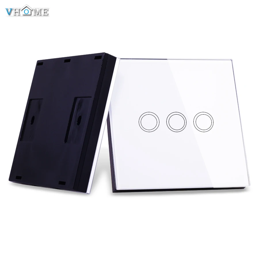 

VHOME Smart Home RF 433MHz 3Gang Wireless Switch Shape Remote Control for Touch Wall Lightes Electric Curtains,Home Automation