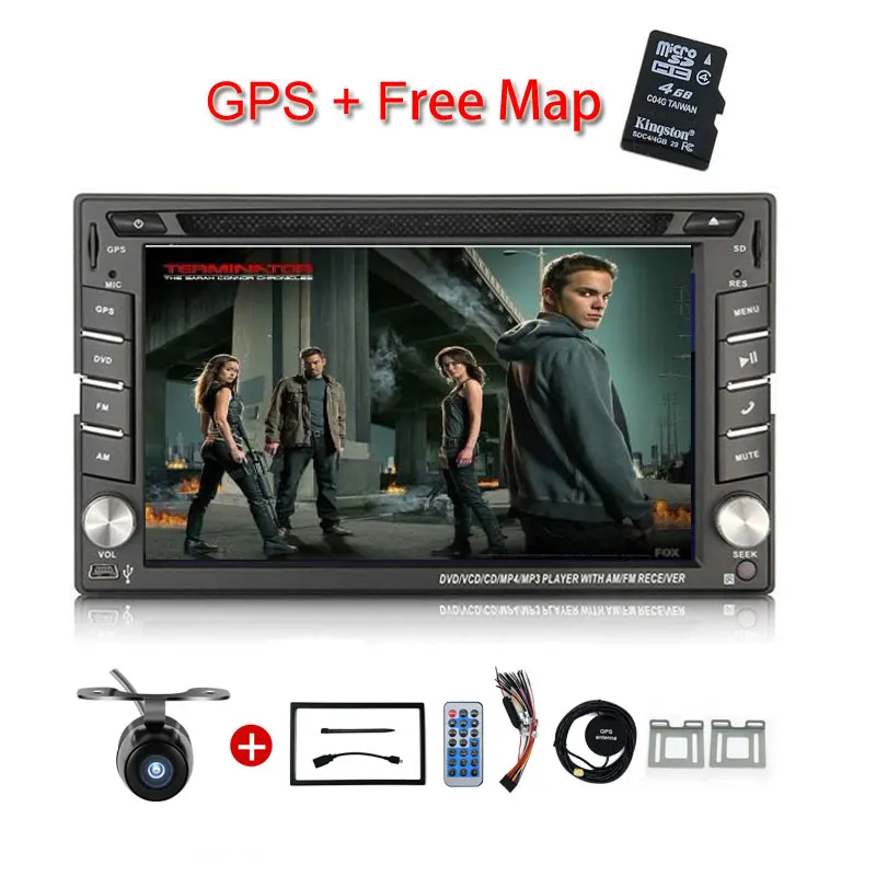  New universal Car Radio Double 2 Din Car DVD Player GPS Navigation In dash Car PC Stereo Head Unit video+Free Map subwoofer 