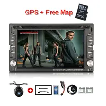 Новый универсальный автомобильный Радио двойной 2 DIN dvd-плеер автомобиля GPS навигация в тире Автомобильные ПК стерео Штатная видео + бесплатная Географические карты сабвуфер