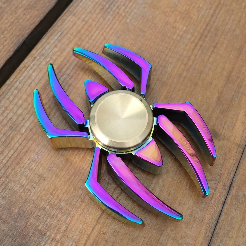 

New Colorful Rainbow Spider EDC Fidget Spinner Metal Finger Toy Hand Spinner for ADHD Relieve Anxiety Desk Toys Kids Gift