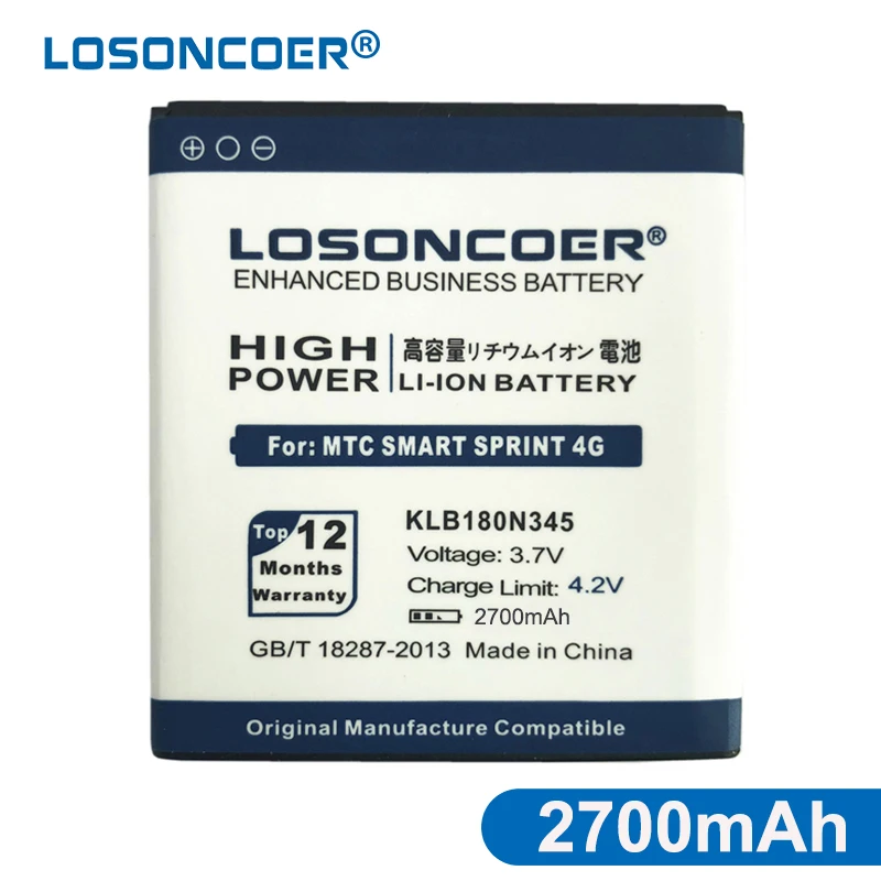 Высококачественный аккумулятор LOSONCOER KLB180N345 2700 мАч для MTC MTS Smart Sprint 4G смартфона