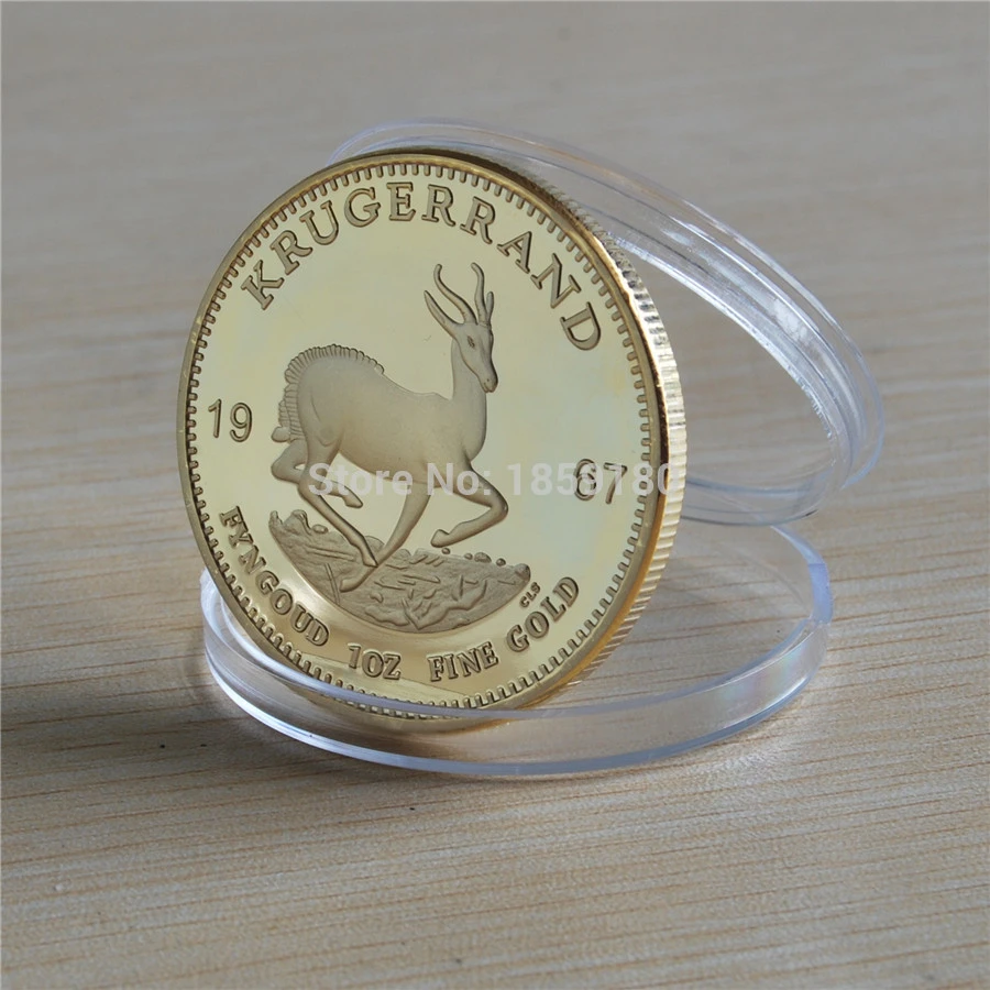 

1967 South Africa Krugerrand 1 OZ .999 24K GOLD PLATED COIN 100 pcs/lot Dhl Free shipping