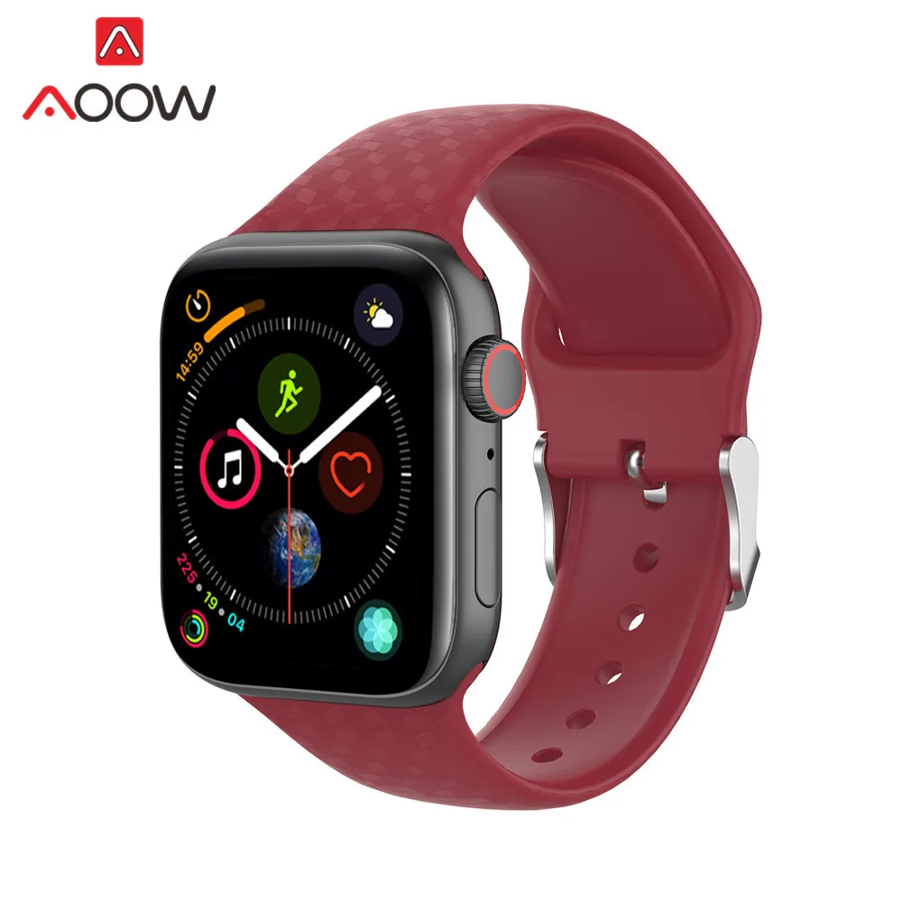 Силиконовый ремешок для часов iWatch Apple Watch 1 2 3 4 40 44 38 42 мм спортивный сменный