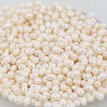 

Bulk 100pcs Natural White Freshwater Oyster Pearls $0.2/piece 6-7MM AAA Natural Color Rice Oval Pearls DIY Jewelry Beads FP274