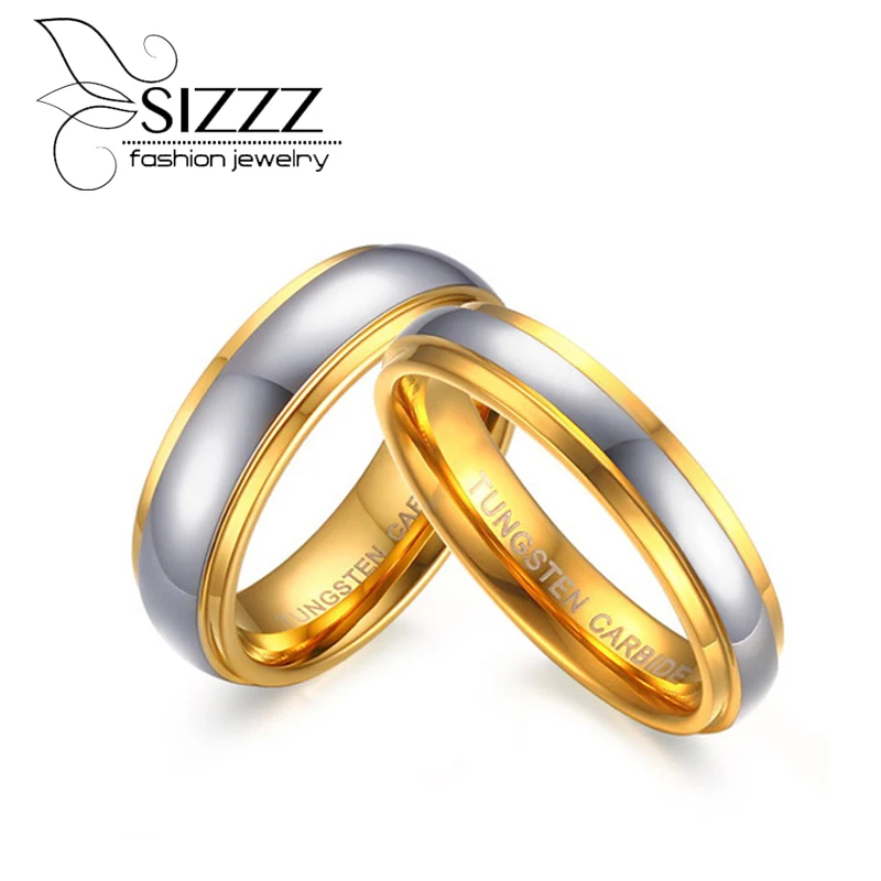 

Sizzz Jewelry His & Her's Polishing Center Step Edge Tungsten Carbide Wedding Band Ring for Woman Men 6MM/4MM Price for 1Pce