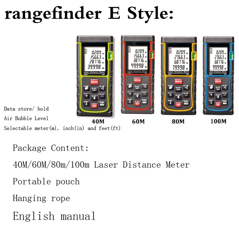 Дальномер 80 м 100 м 120 м 150 м цифровой измеритель расстояния, электронная линейка, большой пузырьковый уровень Клейкие ленты измерить площадь/Объем Инструмент
