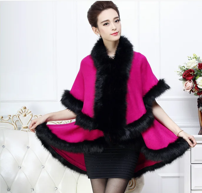 Кардиган длинный утепленный с искусственным мехом|poncho cape|winter warmcape poncho |