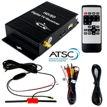 Car Auto DVD ATSC Digital Terrestrial Receiver TV Tuner With 4 Video Out Free View FTA HD/SD Channel On Car Amplifier Antenna
