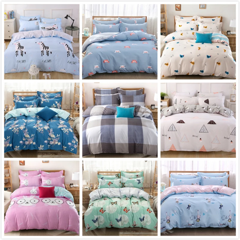 

3/4 pcs Bedding Set Soft Cotton Bed Linen Couple Kids Child Single Full Queen King Size Duvet Cover Quilt Comforter Pillow Case