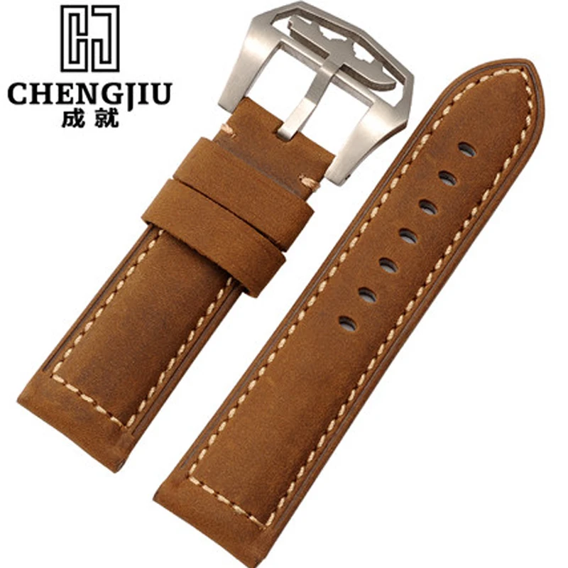 

Vintage Mens Leather Watch Band For Panerai 24mm Watch Strap Male Watchbands Straps Belt Italy Genuine Leather Watchband