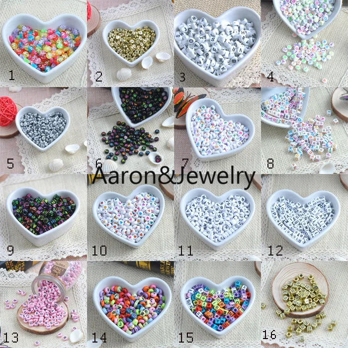 

100pcs Mixed color Alphabet/Letters Flat Round Spacer Beads For Jewelry Making YKL0189