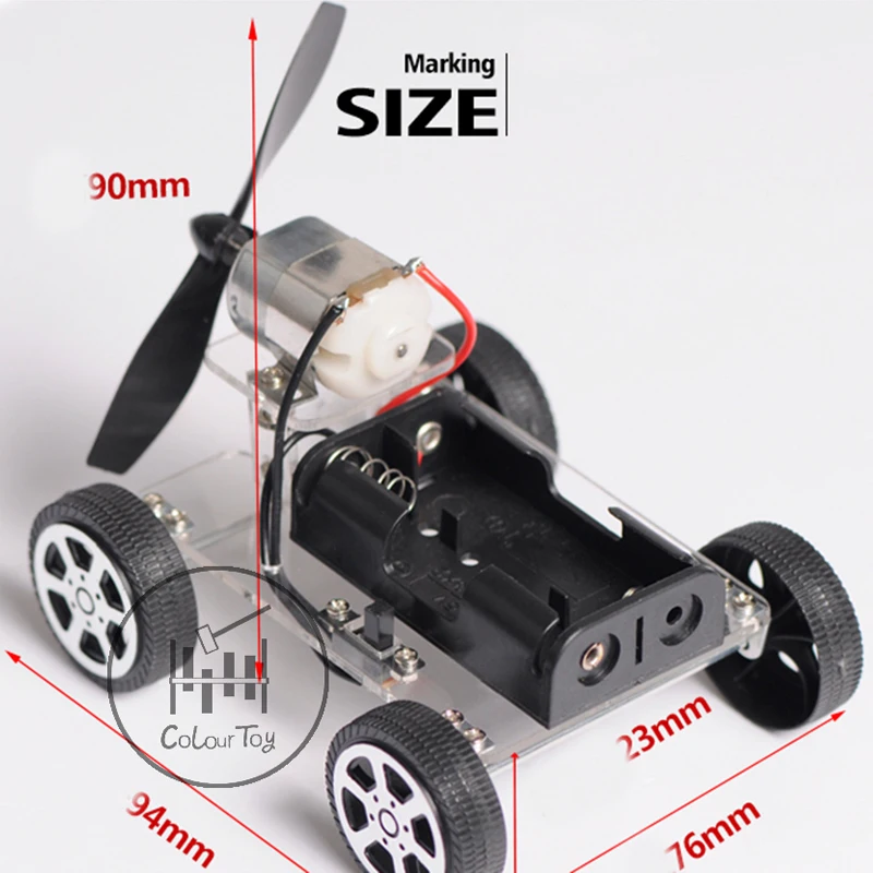 Мини-мотор DIY робот набор образование сборка умный ветряная машина детские игрушки для 3+ детей головоломка батарея подарки на день рождения
