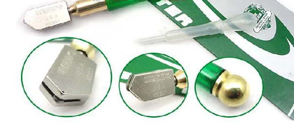 New 2-19mm Diamond glass cutter Tipped Glass Cutter Plastic Handle Oil Feed Cutting Tools  W0551 5