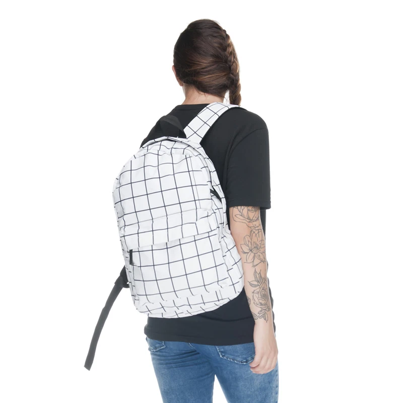 Nueva mochila de lona a cuadros para mujeres 2018 moda tendencia casual niñas mochilas escolares mochilas de impresión hombres mochila