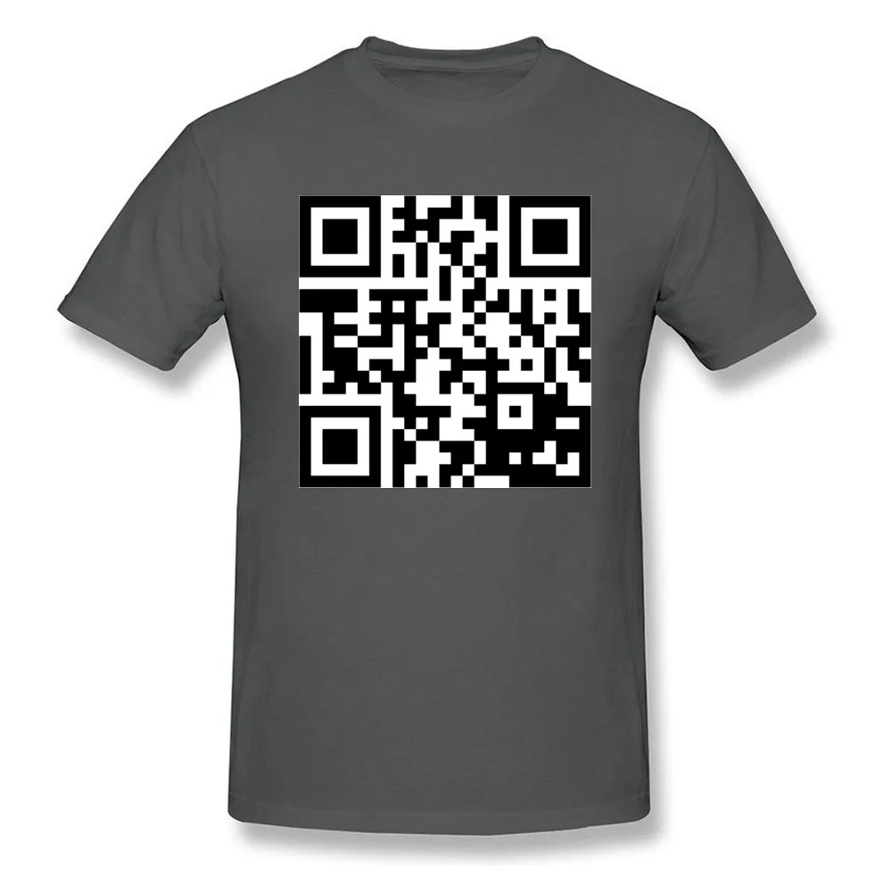 QR Code Top T-shirts Casual Short Sleeve Fashionable Crewneck 100% Cotton Tops Shirt Street Clothing Shirt for Boys Summer Fall QR Code carbon