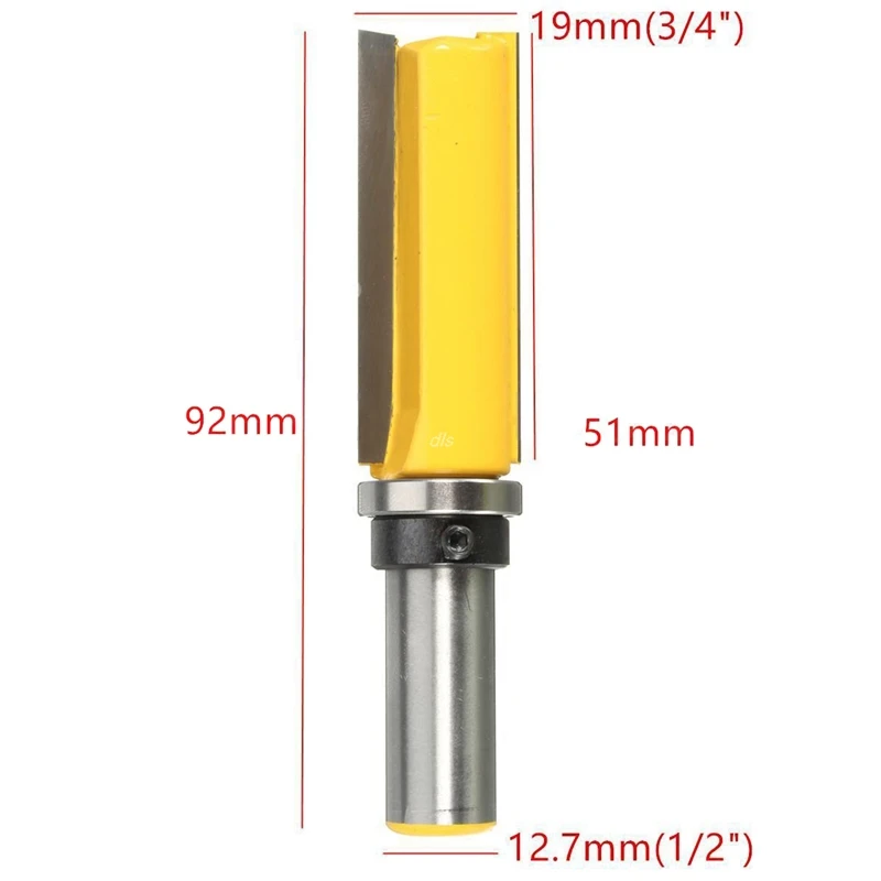 Для промывания и подравнивания узор маршрутизатор бит 1/2 "хвостовиком топ с декоративной полосой и нижний подшипник Деревообработка фреза