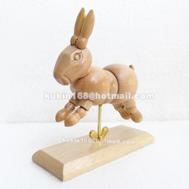 

Wood sculpture crafts, Flexible joints of wooden rabbit