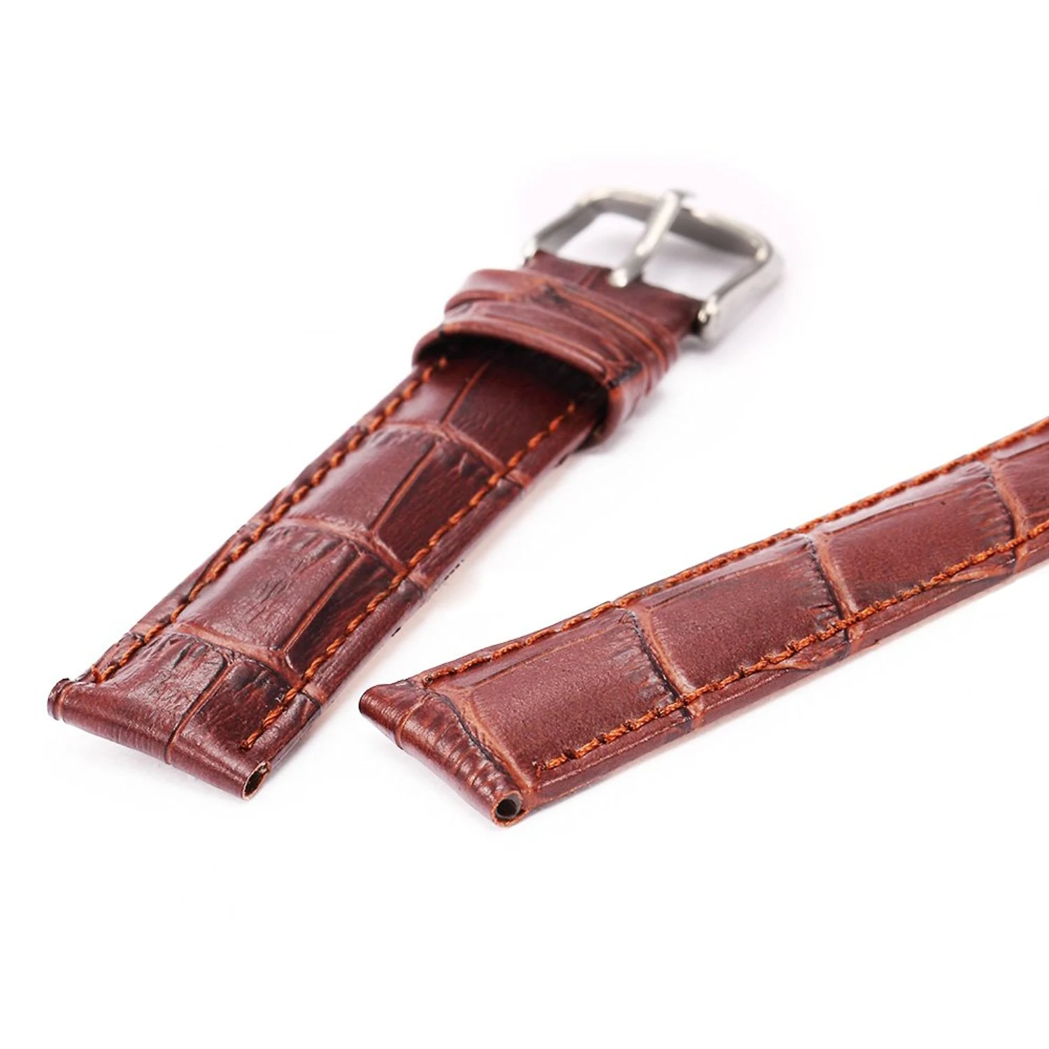 18mm Watch Band Brown Pu Leather Strap Belt Replacement Unisex