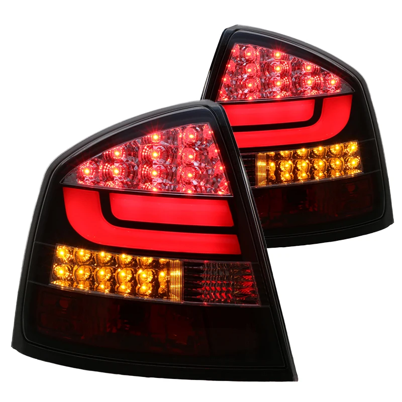 for Skoda Octavia LED Tail light Assembly 2007 2009 Black with Red tube