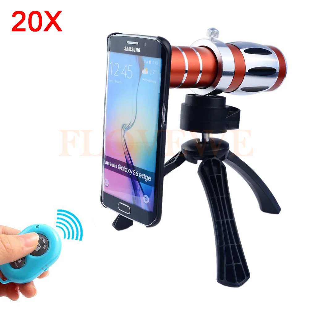 

2017 Phone Lens Kit 20x Telescope Optical Zoom Telephoto Lens For Samsung Galaxy note 2 3 4 5 7 s3 s4 S5 S6 S7 edge Case Tripod