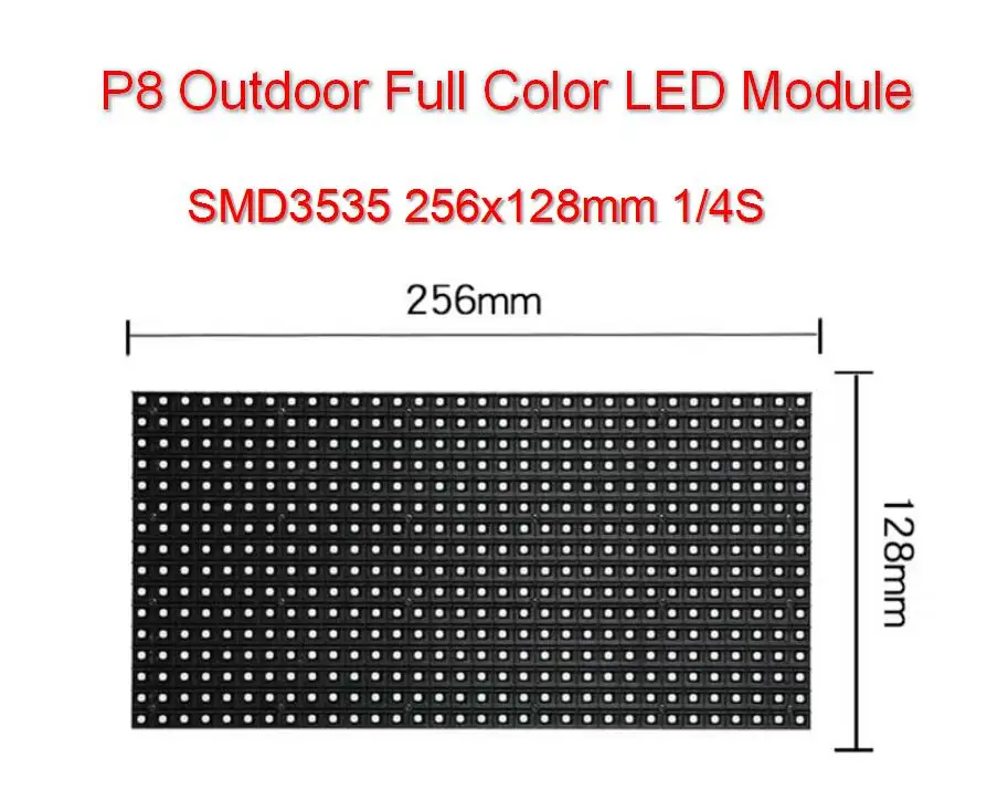 P8mm 256x128 мм светодиодный дисплей модуль, 32x16 pixel 1/4 сканирования Уличные светодиодные видео стеновые панели, модуль экрана дисплея