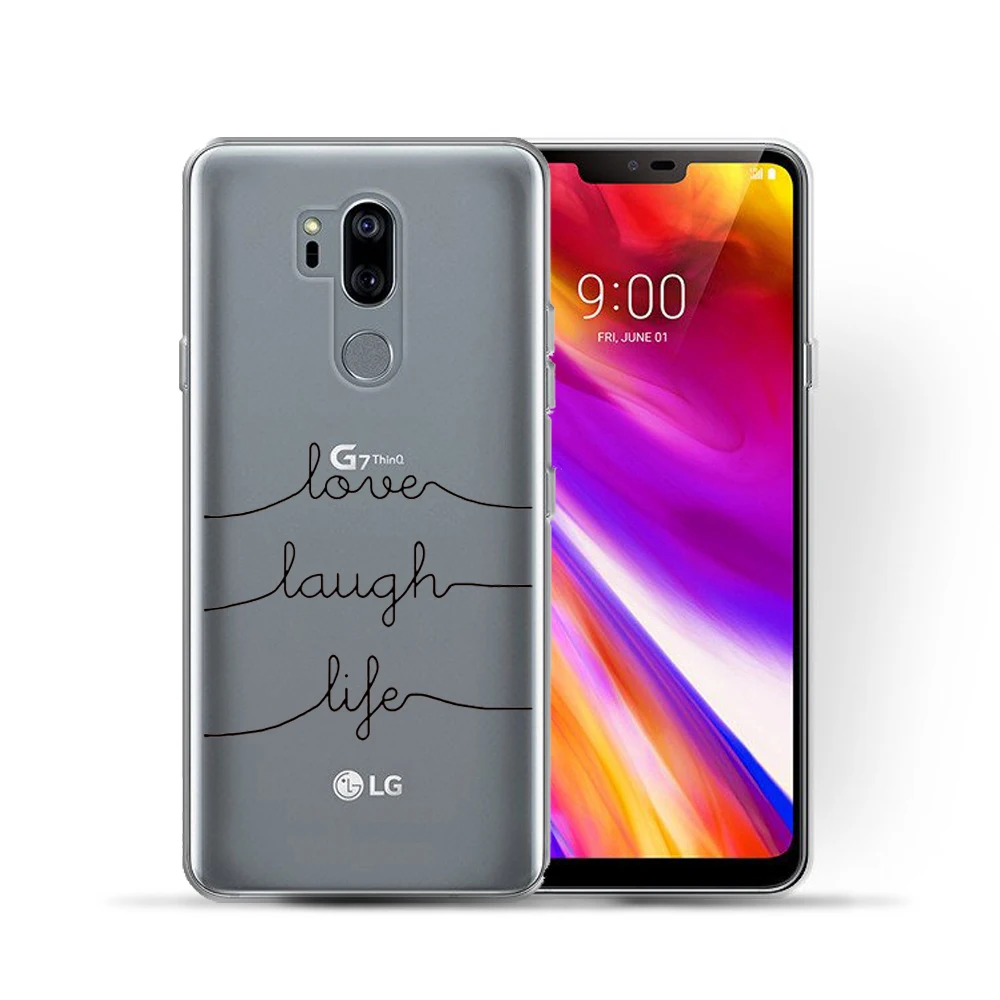 Любовь и смех жизнь силиконовый чехол накладка из мягкого ТПУ для LG G7 6 1