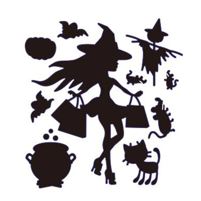 

Swovo Halloween Fashion witch Frame Craft scrapbooking DIY shape Metal Carbon steel cutting die Book photo album art card Dies