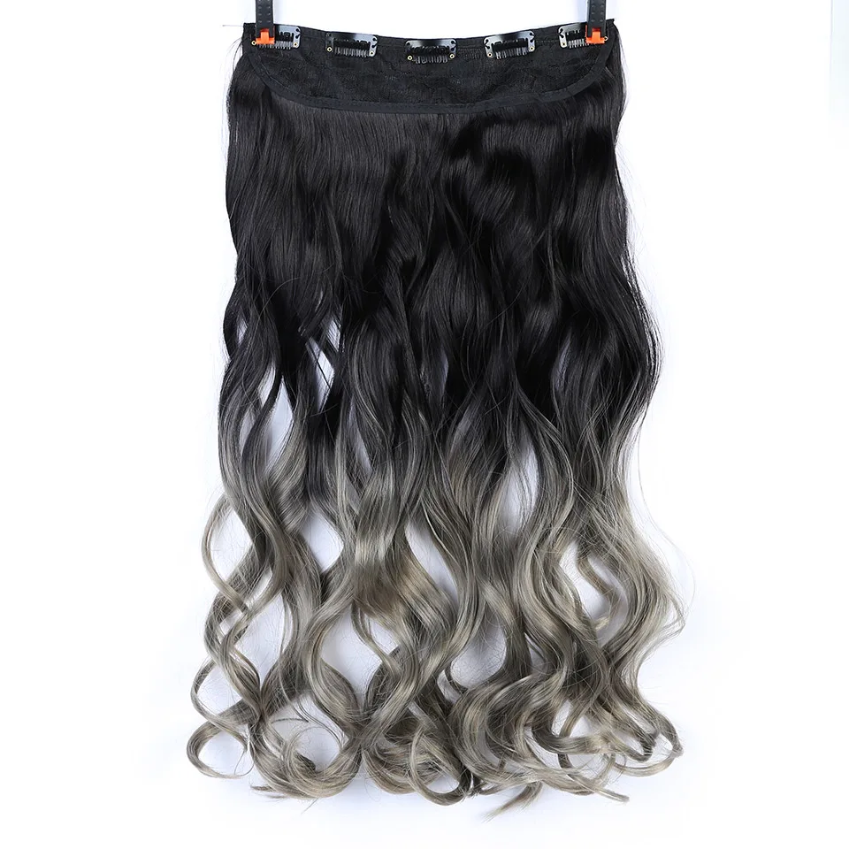 DIFEI, натуральные синтетические волосы для наращивания, длинные волнистые волосы с эффектом омбре, 5 зажимов, шиньоны, термостойкие волосы для наращивания