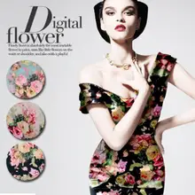 Винтажная мечта роспись маслом Роза Изысканная цифровая печать эластичная искусственная шелковая ткань для шитья платьев пэчворк(1 метр