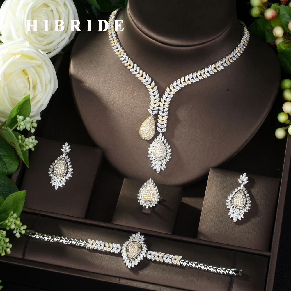 HIBRIDE Роскошная настоящая микрозакрепка фианиты класса ААА геометрический дизайн