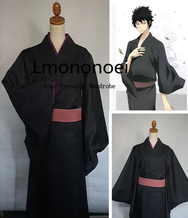 Lmononoei Katekyou Hitman Reborn Kyoya Hibari Kyouya черное кимоно карнавальный костюм |