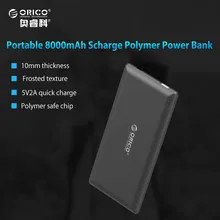 ORICO 8000mAh Power Bank External Battery Portable Mobile Backup Bank Charger for Android iPhones Built-in Polymer Battery