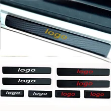 4PCS carbon fiber vinyl sticker font b Car b font Door Sill Scuff Plate for Passat