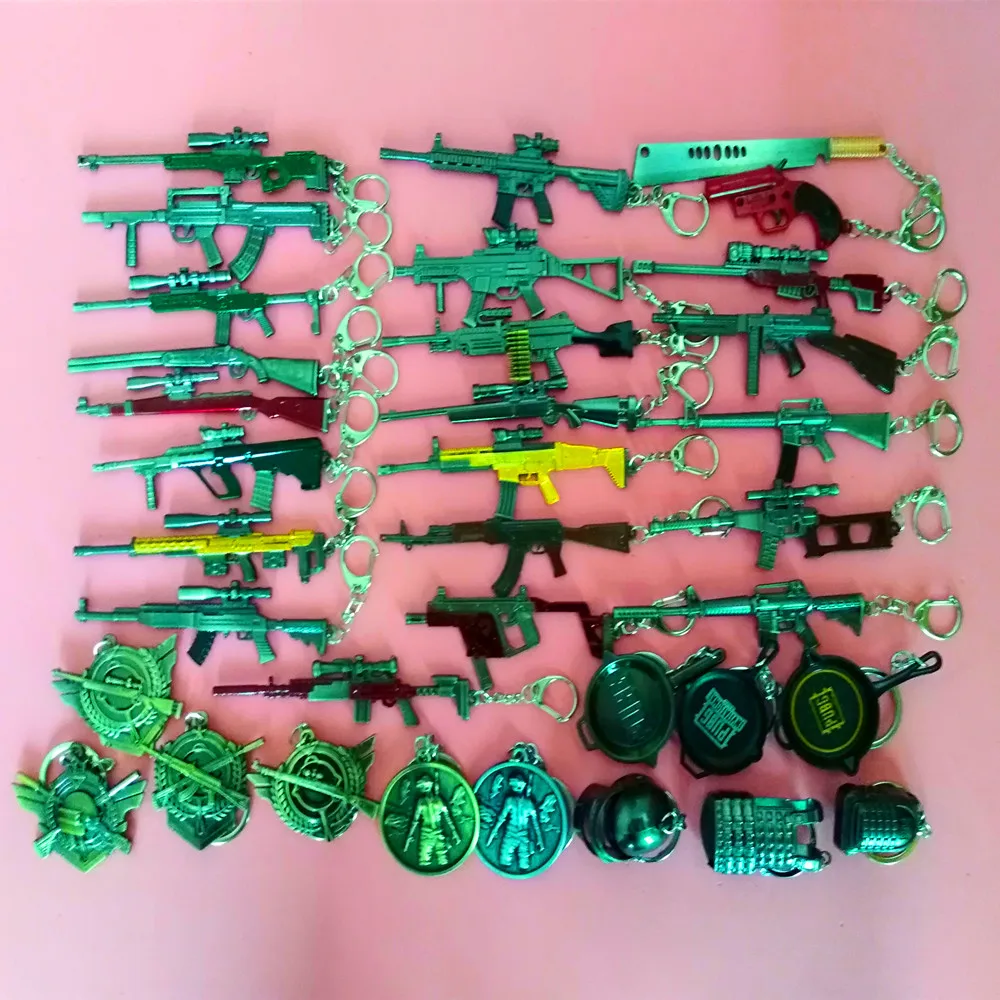 

50 Pcs 12 Cm PUBG CS Game Key Chains 98K,UMP9,M4,AWM Sword Keychains Gun Model Keyring Weapons Keychain Pendant Gifts