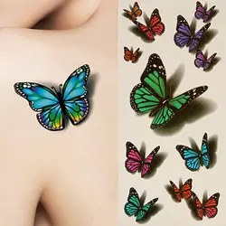 12 шт. 3D Временные Красочные Бабочки Татуировки Наклейки Боди-Арт Съемный Водонепроницаемый Горячий 8FWS