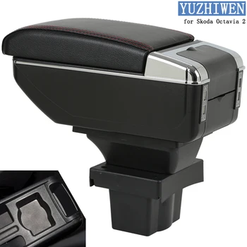 

For Skoda Octavia 2 Armrest Box Skoda Octavia 2004-2013 Universal Car Central Armrest Storage Box cup holder ashtray accessories