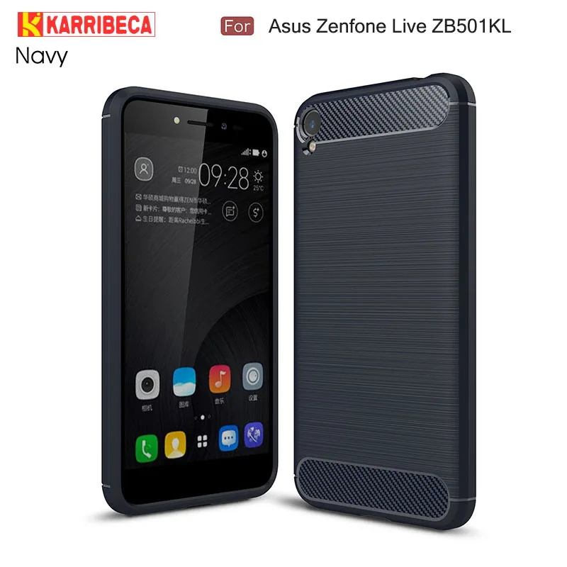 

Carbon fiber silicone case for Asus Zenfone Live ZB501KL capa shockproof armor brushed tpu cover ZB501KL funda etui coque kryt