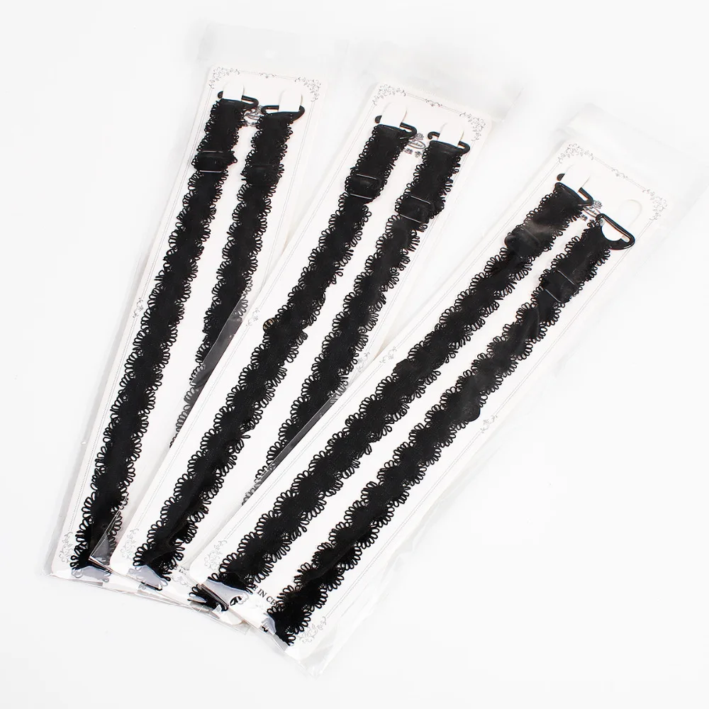 Nylon elegant Lace Bra Straps Women's Convertible Shoulder Adjustable Bra Accessories Black