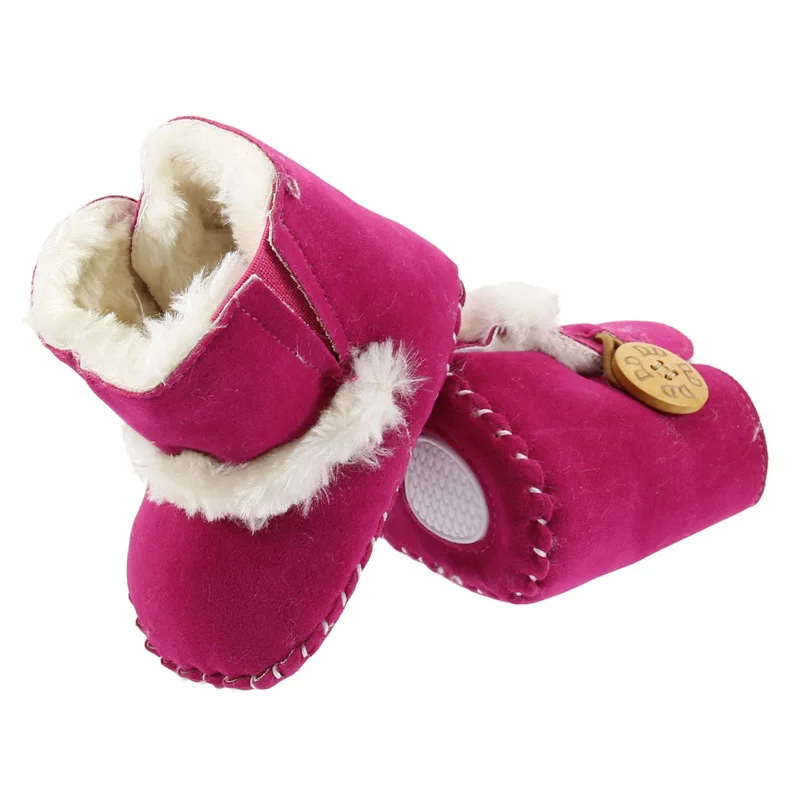 Зимние детские ботинки теплые зимние ботинки с мягкой подошвой для малышей обувь для малышей Горячая Мода флис кнопка