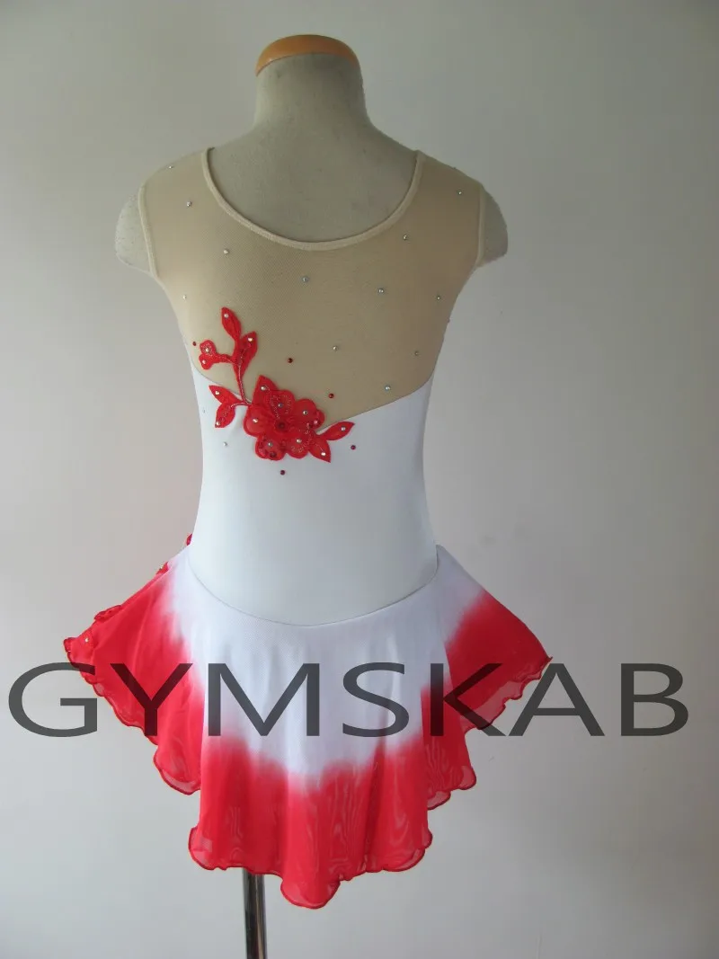 Цветочное изящное платье для фигурного катания, для женщин, для девочек, на заказ, платье для катания на коньках, костюм для гимнастики 146