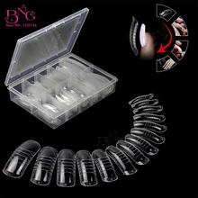BNG-Molde de construcción rápida para uñas postizas, herramienta de manicura transparente reutilizable, extensiones de uñas artísticas de Gel, 140 Uds.