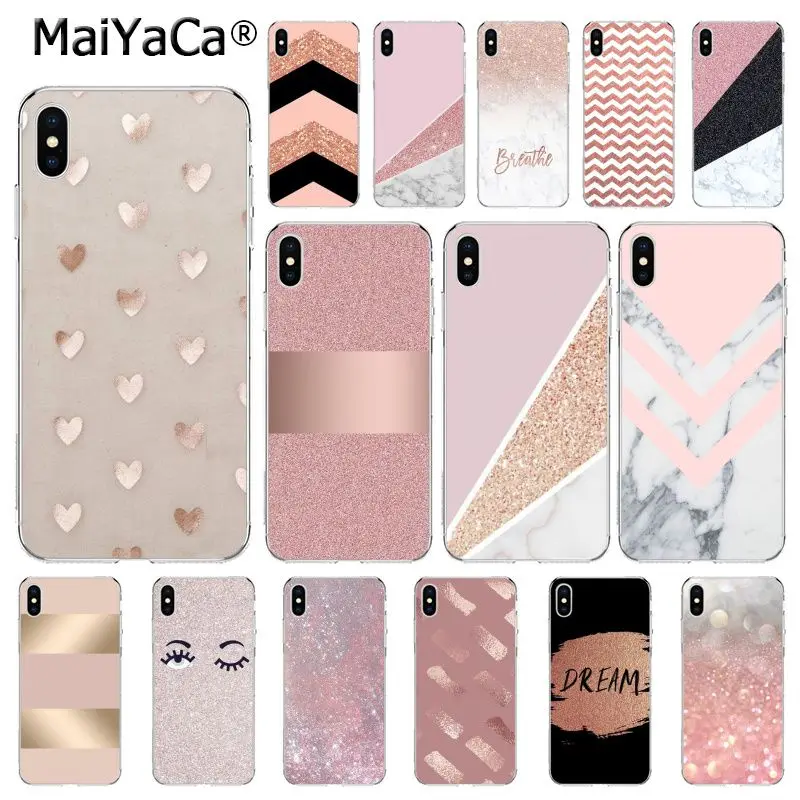 

MaiYaCa Girly Pink Sparkly Marble Phone Cover For iphone 11 Pro 11Pro Max 6S 6plus 7 7plus 8 8Plus X Xs MAX 5 5S XR