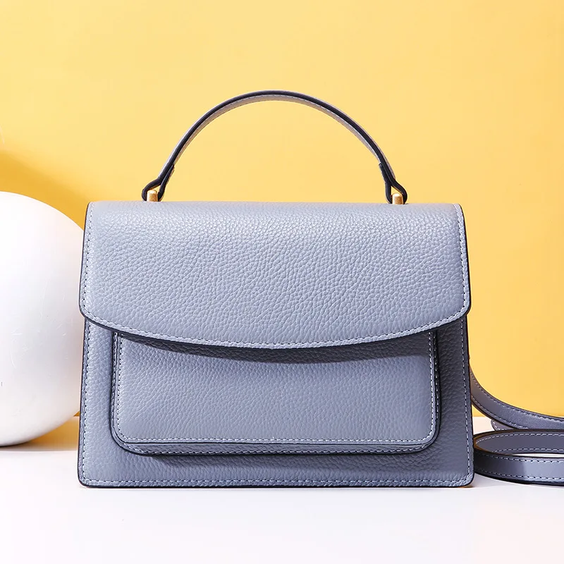 

2019 Brand Designer Genuine Leather Women Top-handle Bag Female Messenger Bag Women Shoulder Bags Casual Ladies Square Handbags
