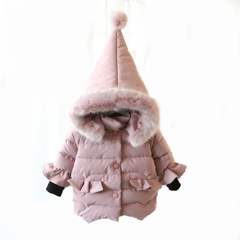 2017 зимняя куртка для пальто для девочек Детская верхняя одежда дети Обувь для девочек теплый с капюшоном одежда на Хлопчатобумажной