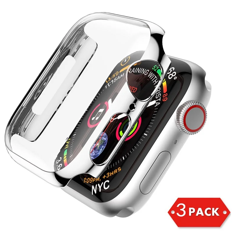 Защитный чехол для Apple Watch Series 4 5 40 мм 44 мм Защитная пленка для часов iWatch Series 4 5 Аксессуары - Цвет ремешка: Silver